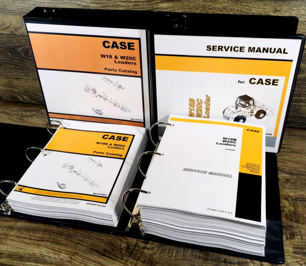 Case W18B W20C Wheel Loader Service Manual Parts Catalog Set Repair Shop Book