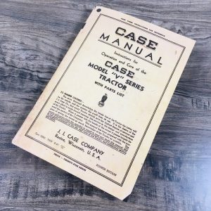 Case V Series VI VC VO Tractor Operators Manual Parts List Owners Maintenance