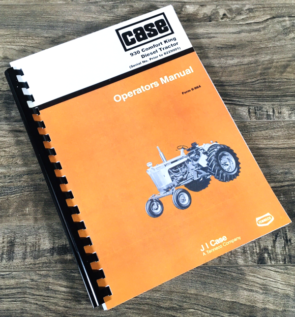 Case 931 932 Comfort King Diesel Tractor Operators Manual Owner Prior to 8229001