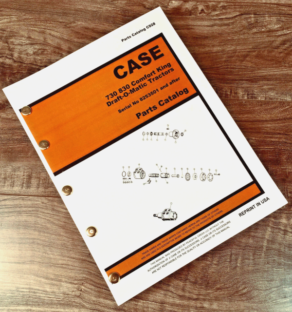 Case 734 744 Grove Draft-O-Matic Tractor Parts Manual SN 8253501- After