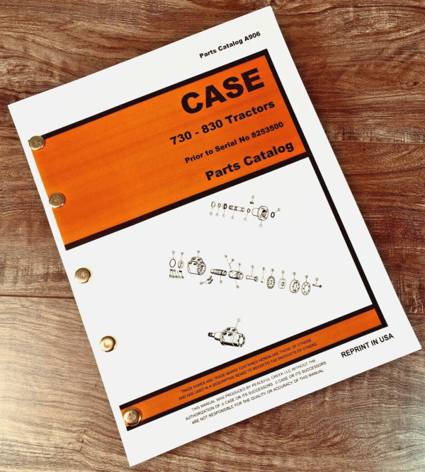 Case 733 743 833 743 High Clearance Tractor Parts Manual SN Prior To 8253500