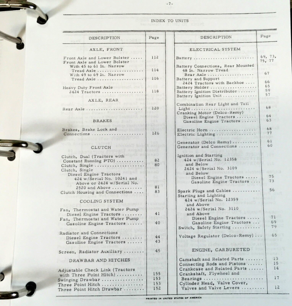 Farmall International 2424 Tractor Service Parts Catalog Manual Set Repair Book - Image 2