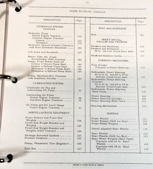 Farmall International 2424 Tractor Service Parts Catalog Manual Set Repair Book - Image 4