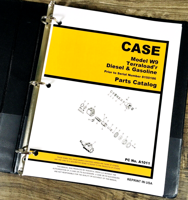 Case W9 Terraload'r Diesel Gas Parts Manual Catalog Wheel Loader SN 8150186