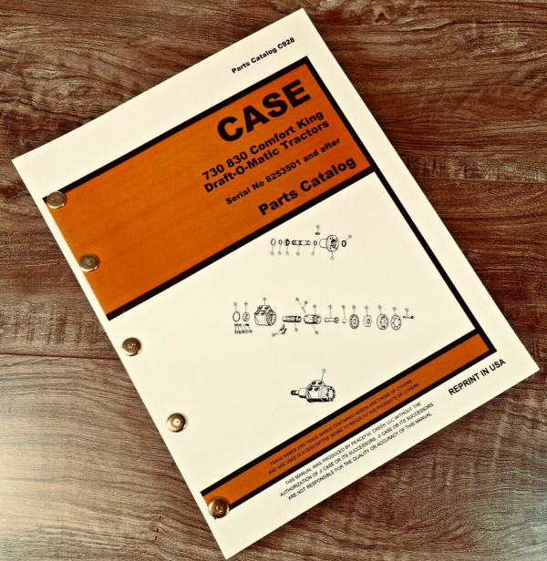 Case 732 742 832 842 Western Draft-O-Matic Tractor Parts Manual 8253501- After