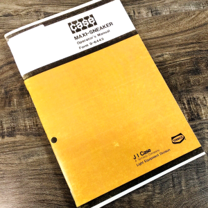 Case Maxi-Sneaker Trencher Operators Manual Owners Book Maintenance