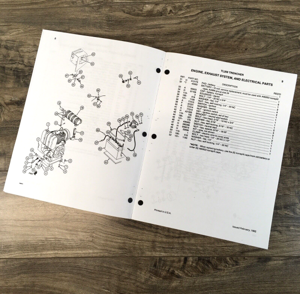 Case TL200 Trencher Parts Manual Catalog Book Assembly Schematic Exploded Views - Image 3
