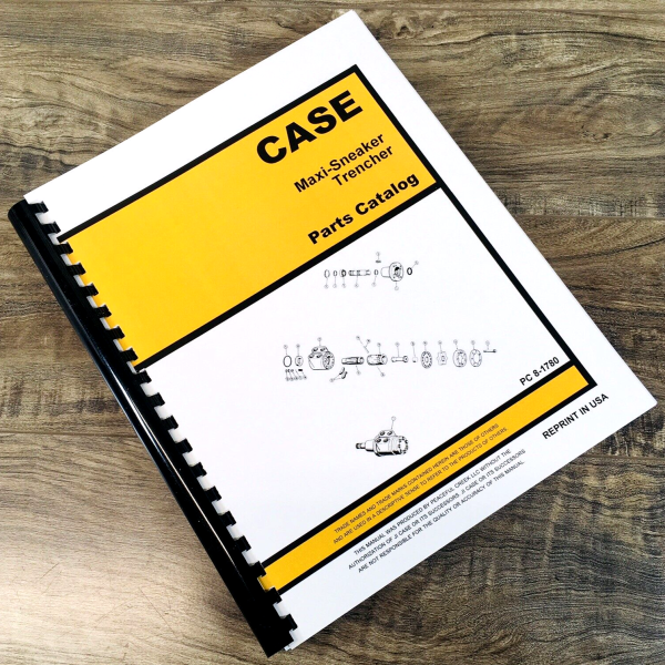 Case Maxi Sneaker Trencher Parts Manual Catalog Exploded Views Assembly Book