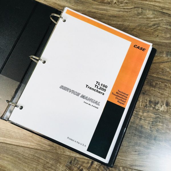 Case TL200 Trencher Service Manual Parts Catalog Operators Repair Shop Set Book - Image 2