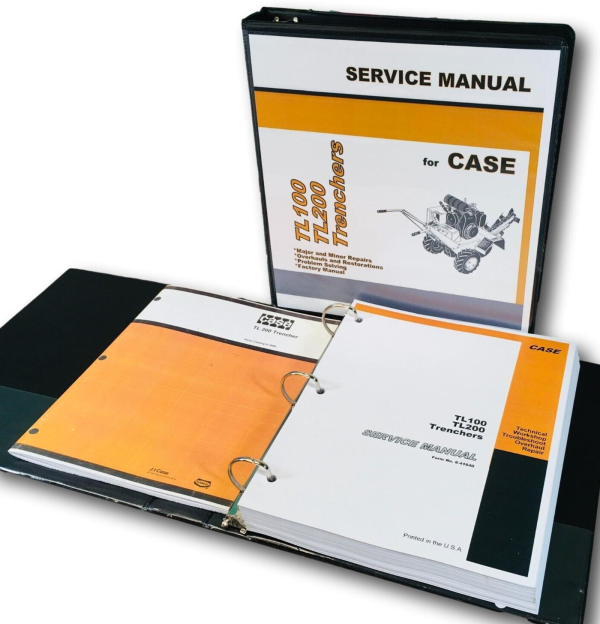 Case TL200 Trencher Service Manual Parts Catalog Repair Shop Set Workshop Book