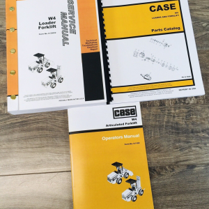 Case W4 Wheel Loader Forklift Service Parts Operators Manual Set Catalog Repair