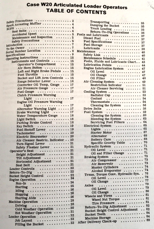 Case W20 Wheel Loader Parts Manual Catalog Operators Owners Set Assembly Book - Image 2
