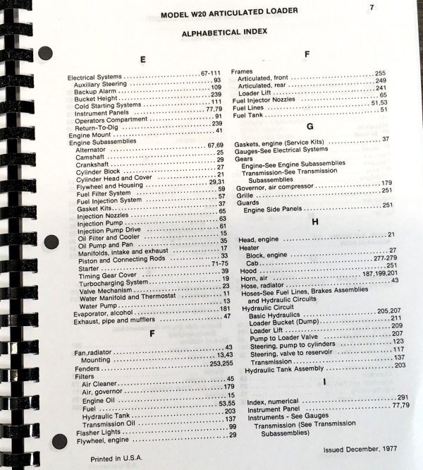 Case W20 Wheel Loader Parts Manual Catalog Operators Owners Set Assembly Book - Image 4