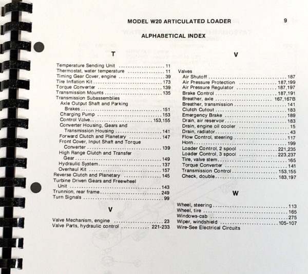 Case W20 Wheel Loader Parts Manual Catalog Operators Owners Set Assembly Book - Image 6