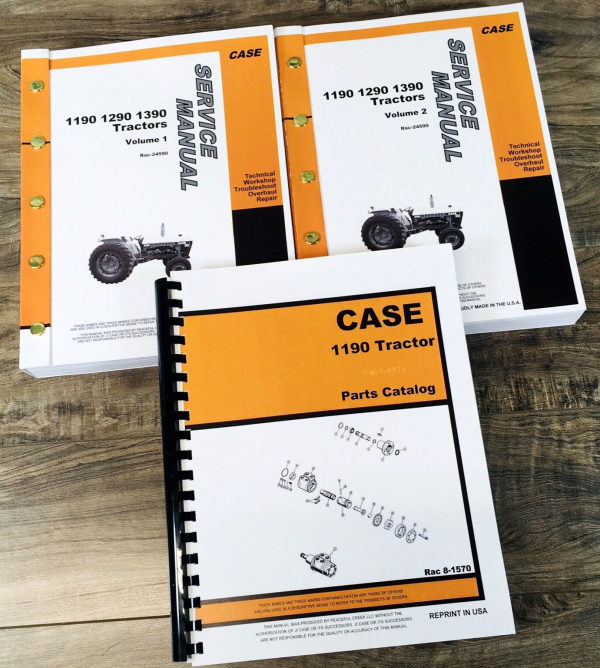 Case David Brown 1190 Tractor Service Manual Parts Catalog Repair Shop Set Book
