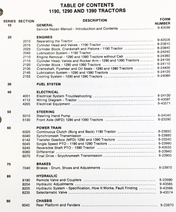 Case David Brown 1190 Tractor Service Manual Parts Catalog Repair Shop Set Book - Image 2