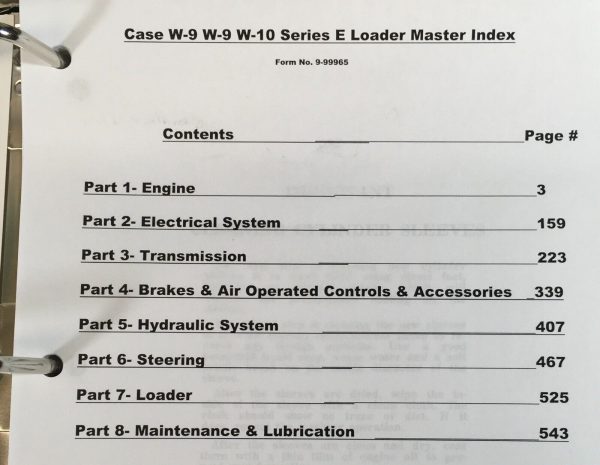 Case W10E Wheel Loader Service Manual Parts Catalog Operators Repair Shop Set - Image 10