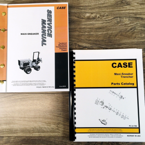 Case Maxi-Sneaker Trencher Service Manual Parts Catalog Set Repair Shop Book