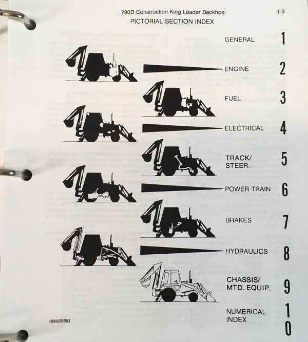 Case 780D Backhoe Loader Tractor Parts Manual Catalog Book Assembly Schematic - Image 3