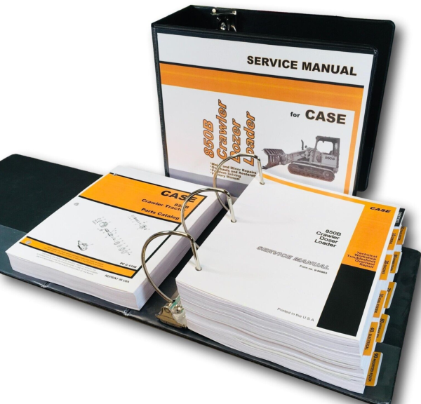 Case 850B Crawler Tractor Service Manual Parts Catalog Repair Shop Book Set