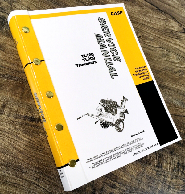 Case TL100 TL200 Trencher Service Manual Repair Shop Technical Book Workshop
