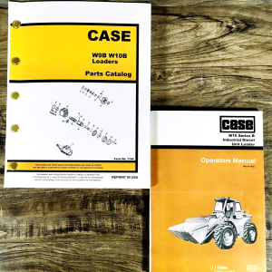 Case W10B Diesel Wheel Loader Parts Catalog Operators Manual Set Owners Book