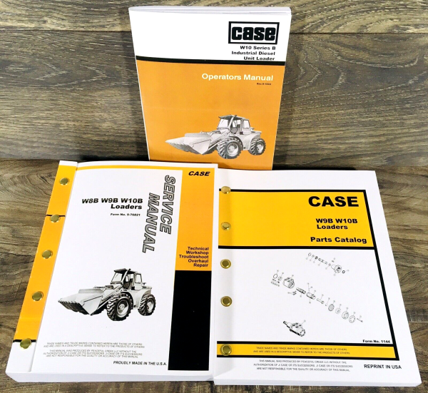 Case W10B Diesel Wheel Loader Service Manual Parts Catalog Operators Repair Shop