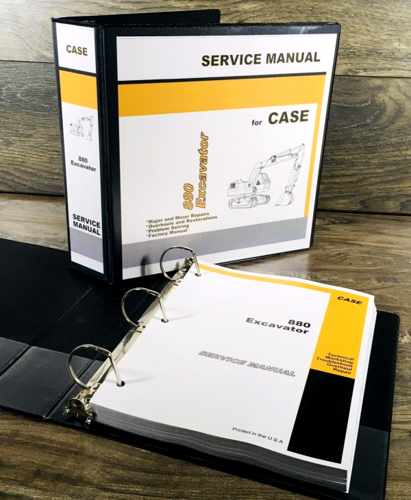 Case 880 Excavator Service Manual Repair Shop Technical Book Workshop Overhaul