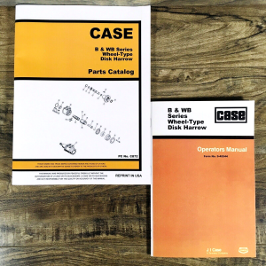 Case B137 B139 B147 B157 B159 Harrow Disk Wheel Type Parts Operators Manual Set