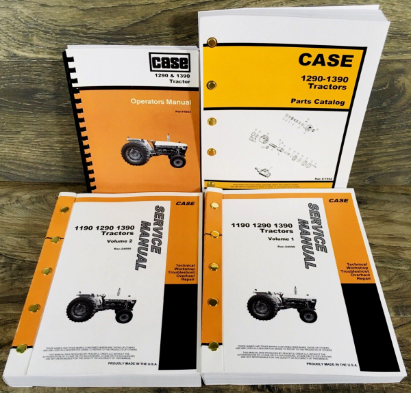 Case David Brown 1290 1390 Tractor Service Manual Parts Catalog Operators Set
