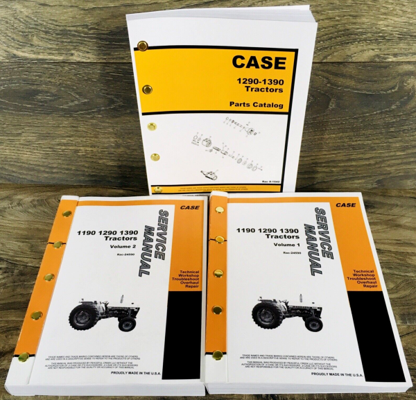 Case David Brown 1290 1390 Tractor Service Manual Parts Catalog Set Repair Shop