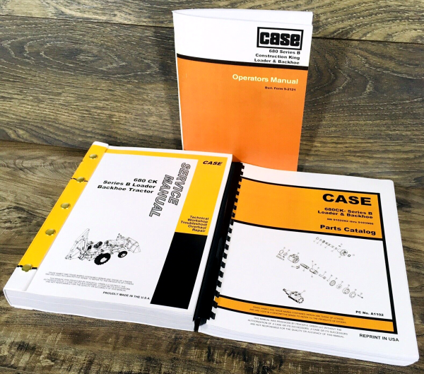 Case 680B CK Tractor Loader Backhoe Service Manual Parts Operators 9102282-UP