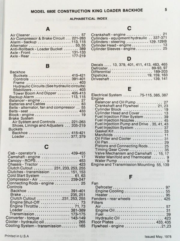 Case 680E CK Backhoe Loader Parts Operators Manual Catalog Set 9114101-After - Image 3