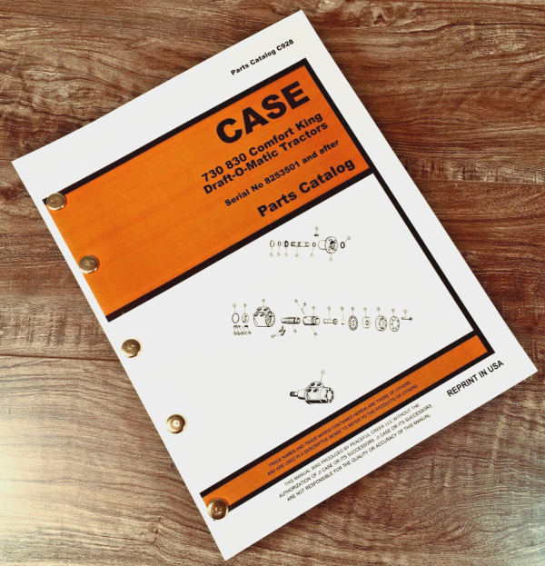 Case 731 741 831 841 GP Draft-O-Matic Tractor Parts Manual SN 8253501- After