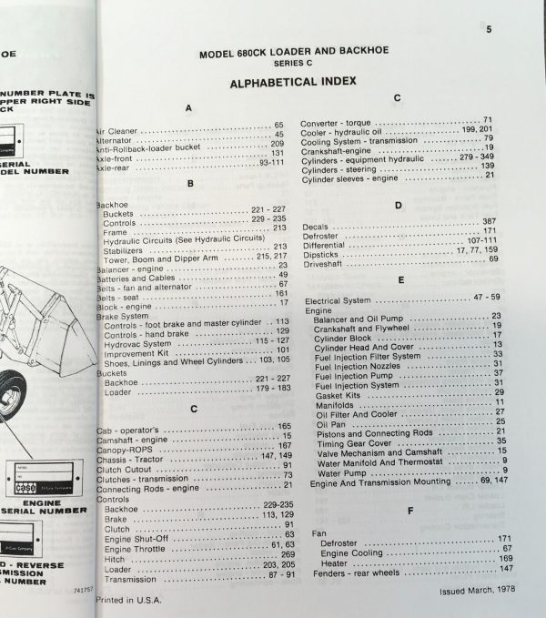 Case 680C Tractor Loader Backhoe Parts Operators Manual Owners Set 9106000-After - Image 2