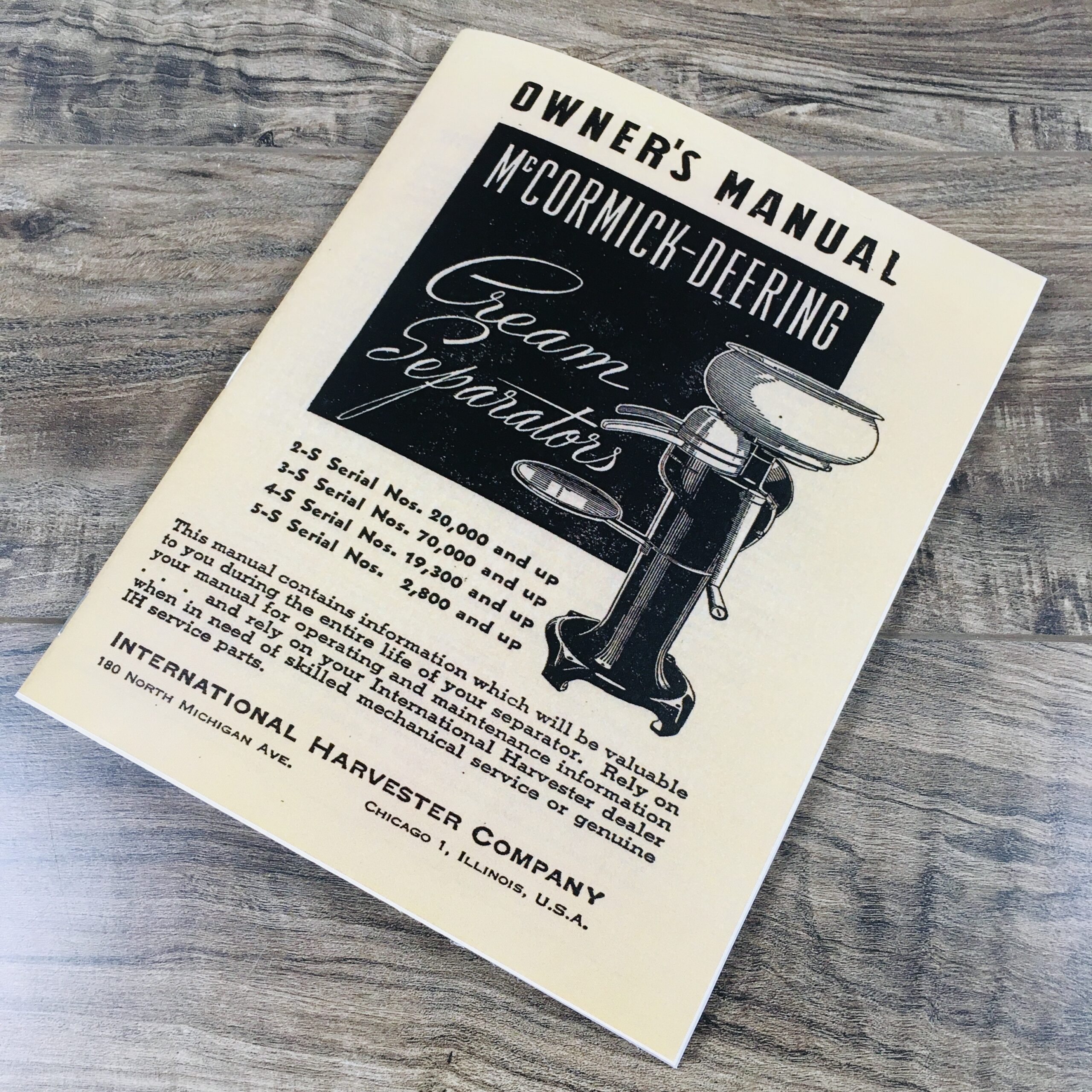 Mccormick 2-S 3-S 4-S 5-S Cream Separator Owners Operators Full Manual Milk Elec