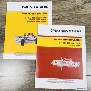 New Holland 256 258 260 258H 260H Rake Parts Catalog Operators Manual Owners Assembly Book