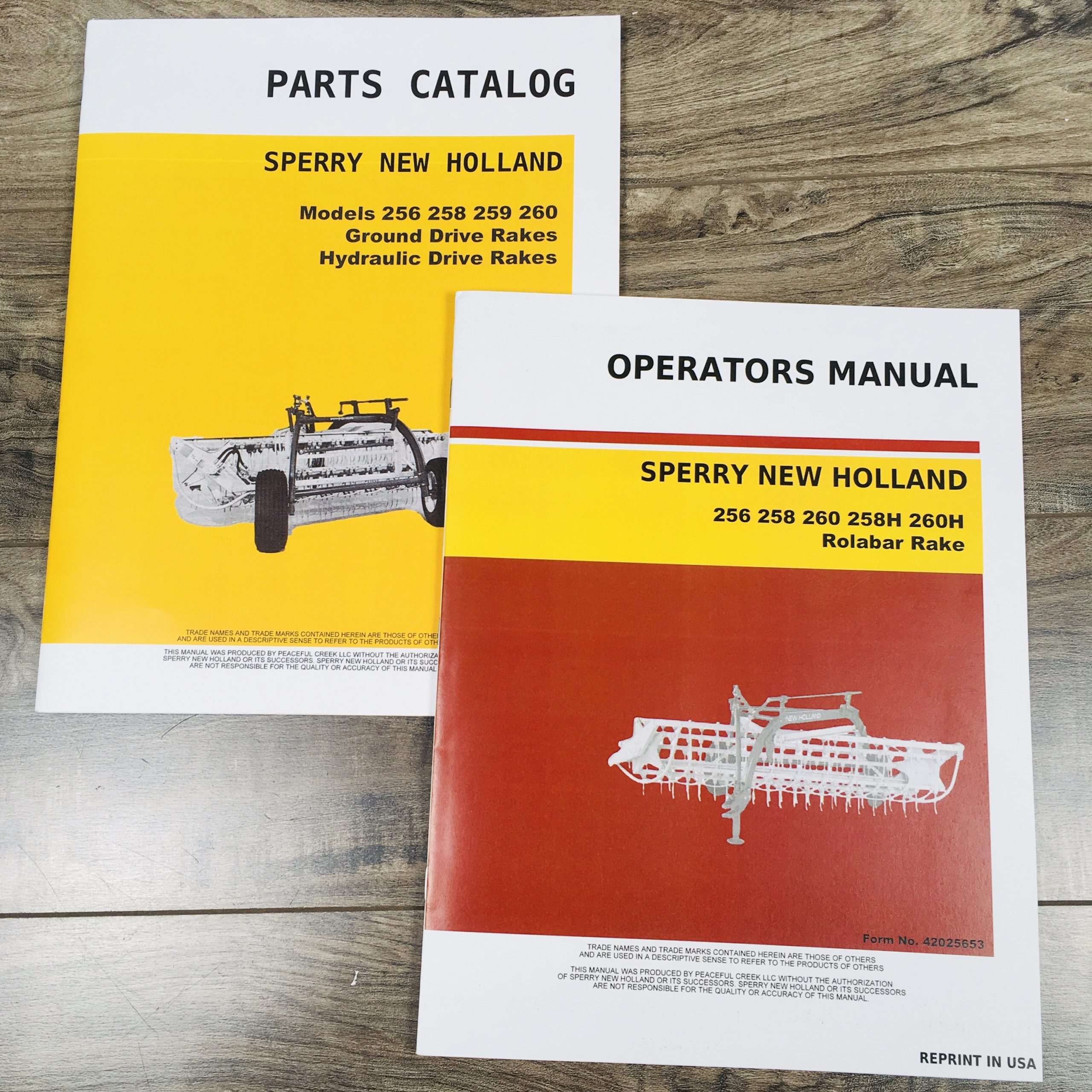 New Holland 256 258 260 258H 260H Rake Parts Catalog Operators Manual Owners Assembly Book