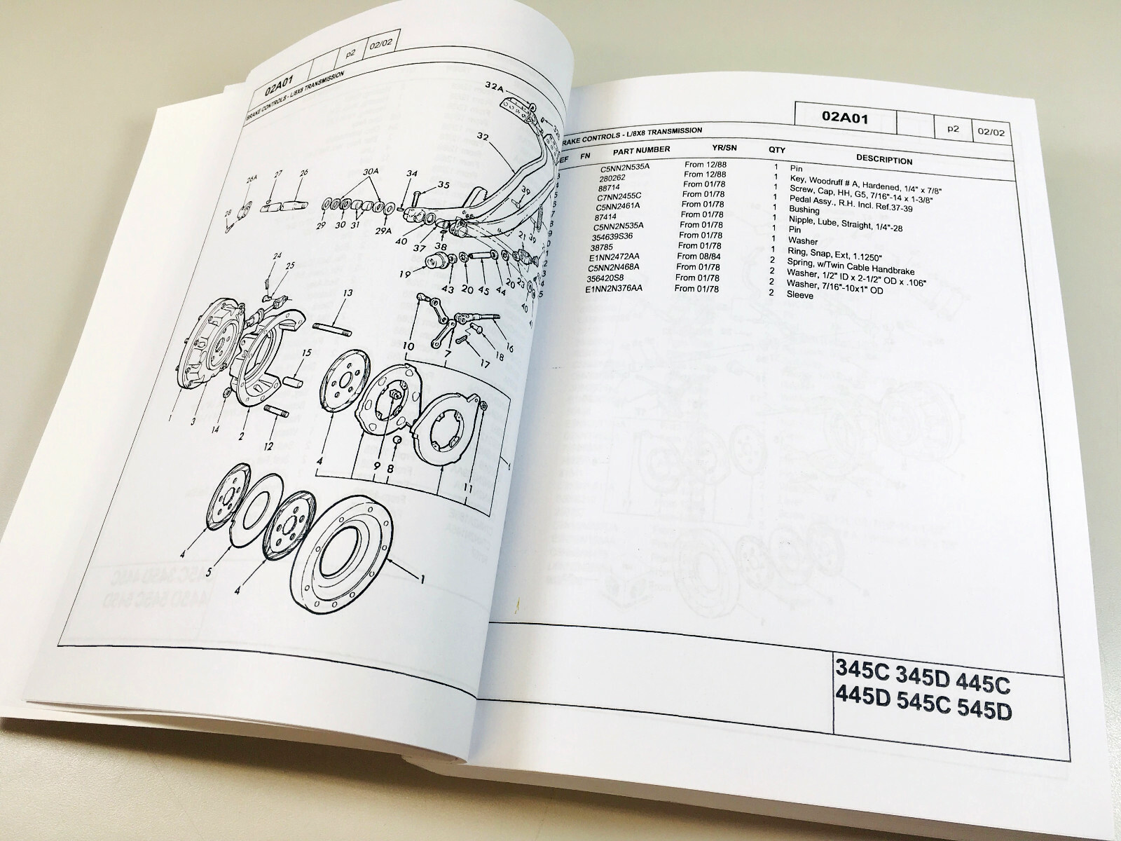 Ford 345C 345D 445C 446D 545C 545D Loader Tractor Service Parts Manual Catalog - Image 4