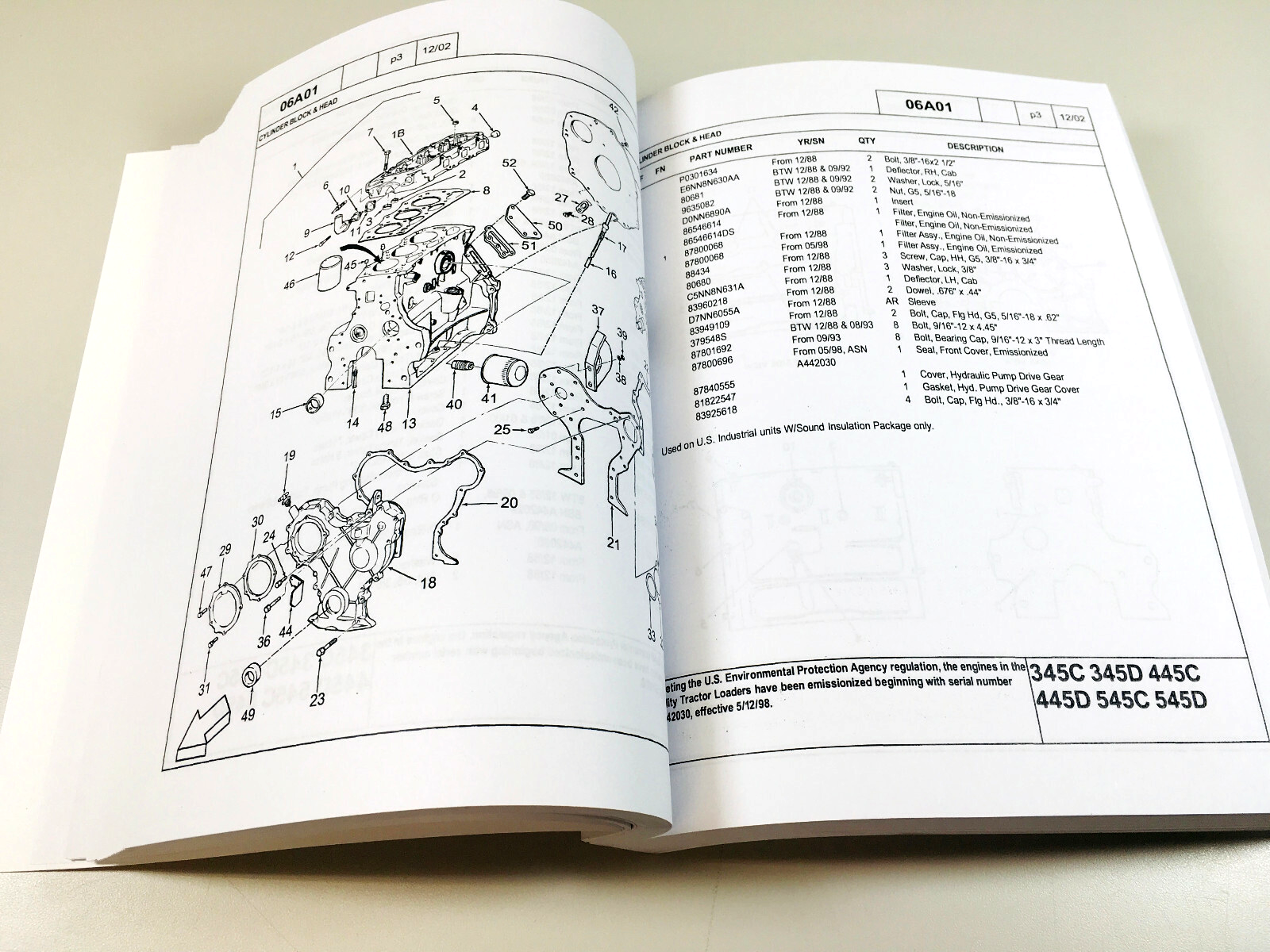 Ford 345C 345D 445C 446D 545C 545D Loader Tractor Service Parts Manual Catalog - Image 6