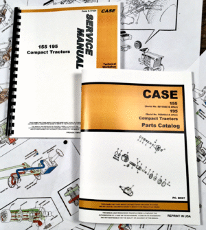 Case 155 195 Compact Tractor Service Manual Parts Catalog Repair Shop Workshop