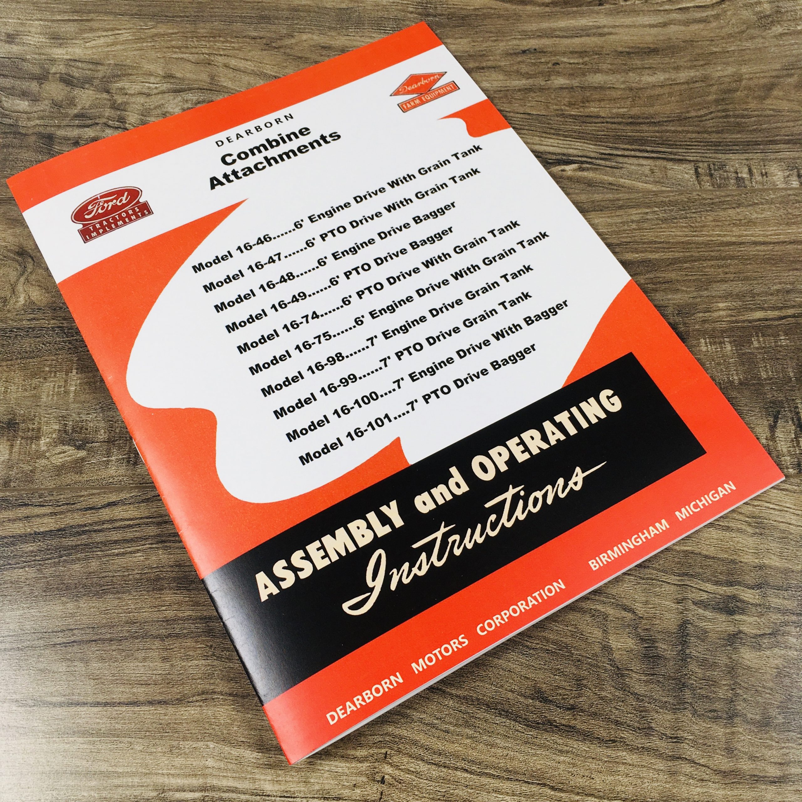 Ford 16-46 16-47 16-48 16-49 16-74 Combine Grain Attachments Operators Manual