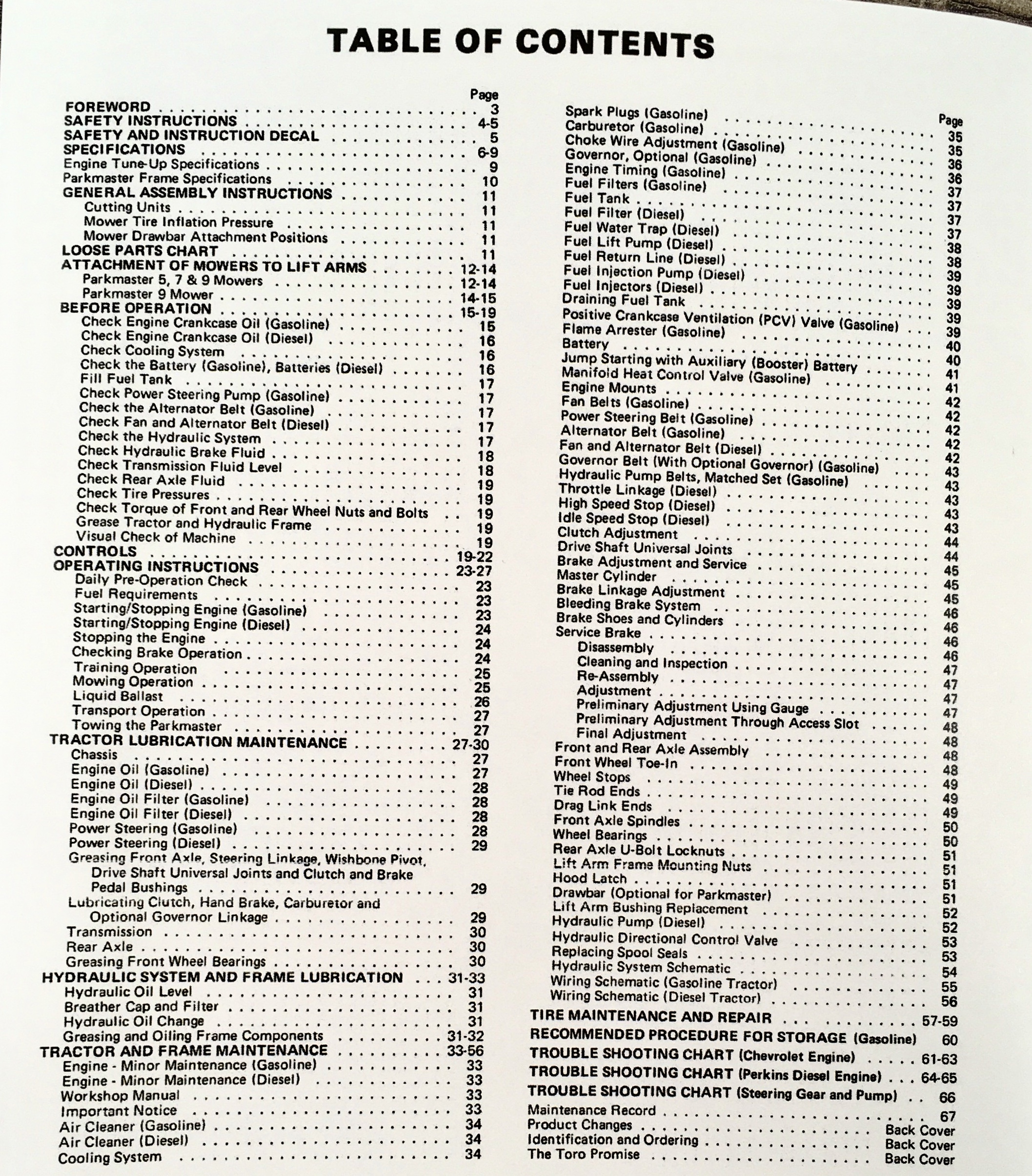 Toro NO. 37038 - 90001 Thru 10001 and Up General Tractor Operators Manual Owners - Image 2