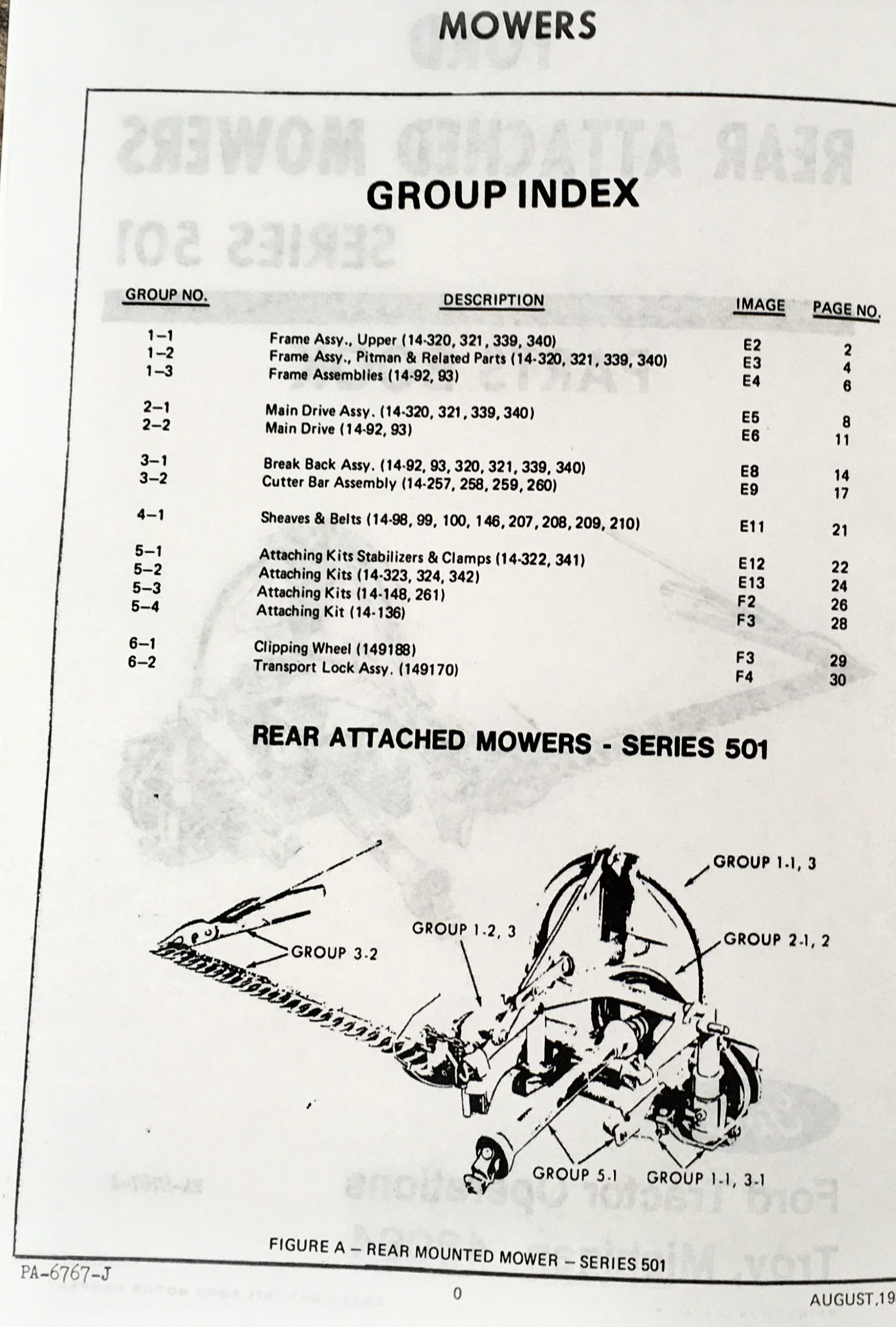 Ford 14-339 14-340 Attached Mower Operators Parts Manual Set Bar Sickle - Image 3