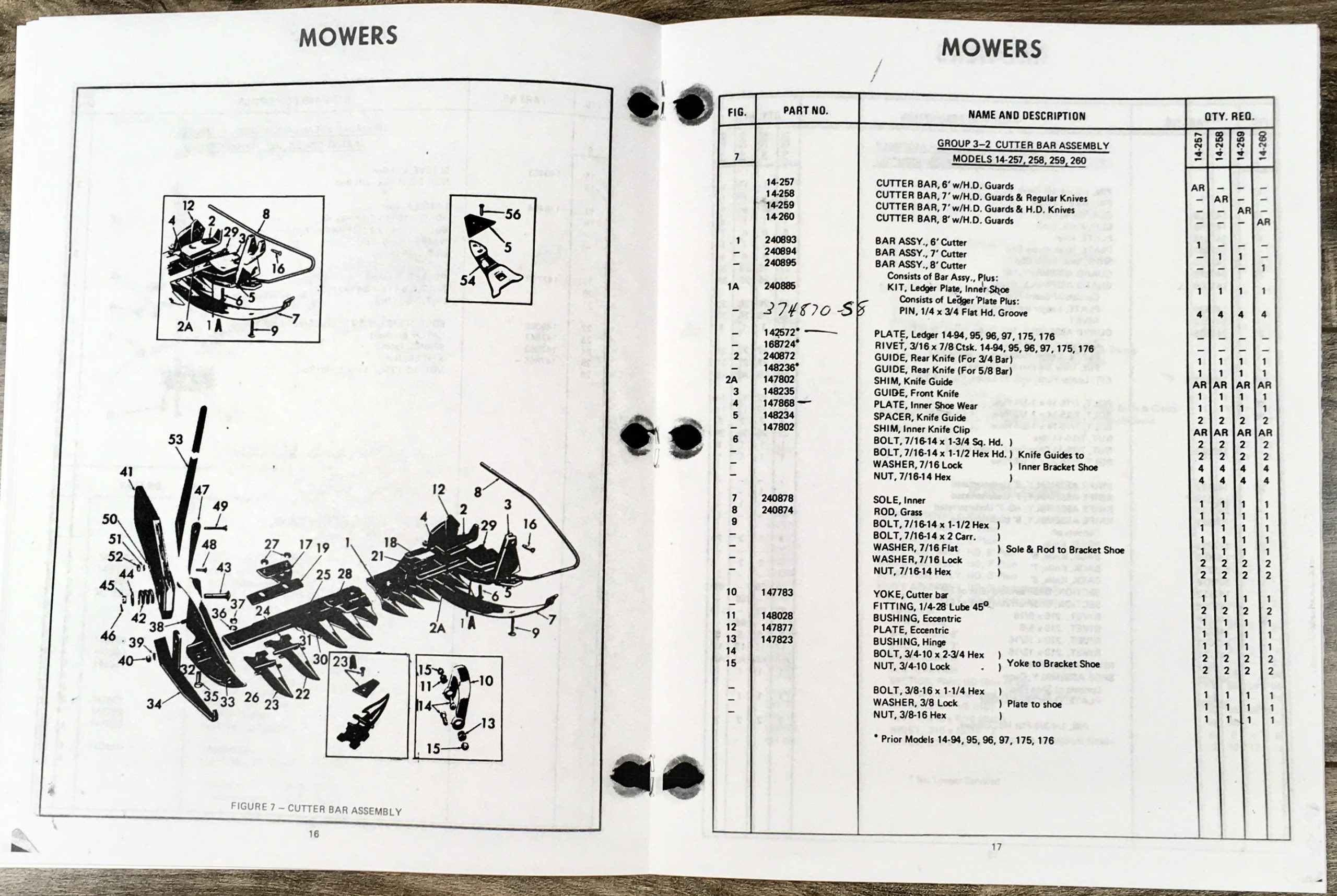 Ford 14-339 14-340 Attached Mower Operators Parts Manual Set Bar Sickle - Image 7