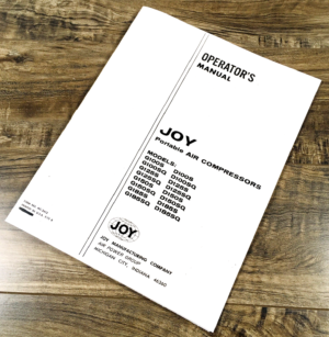 Joy G100S G100SQ G125S G125SQ G150S Portable Air Compressors Operators Manual