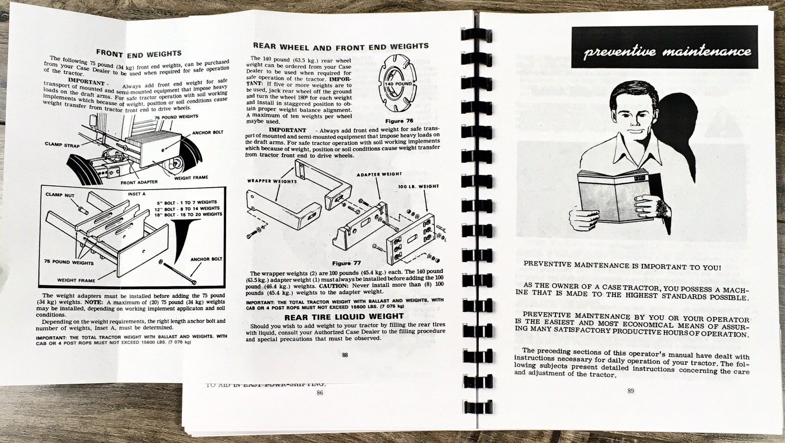Case 1070 Tractor Operators Manual Owners Book Maintenance Starting W/ 8736001 - Image 4