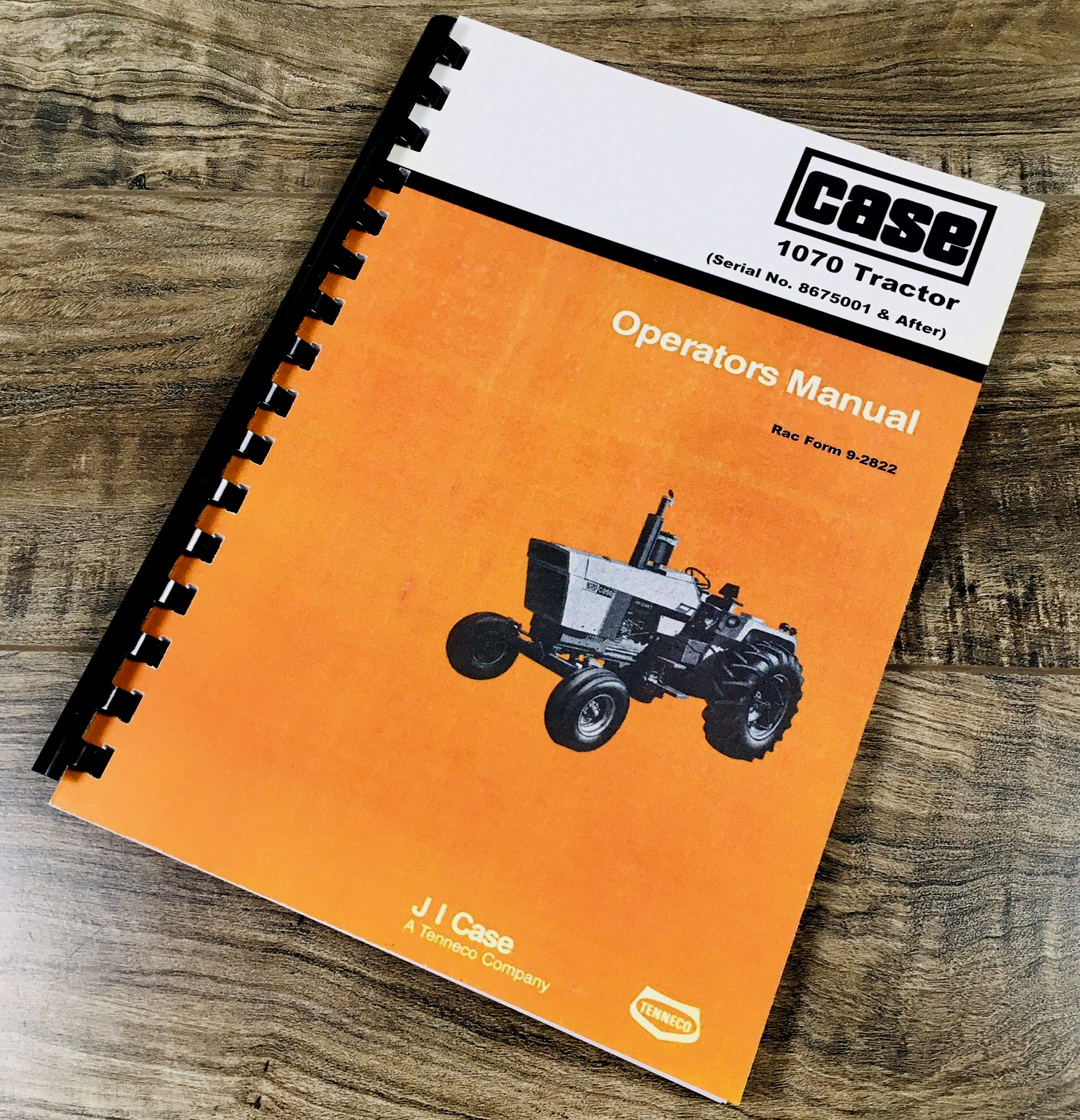 Case 1070 Tractor Operators Manual Owners Book Maintenance SN 8675001-After