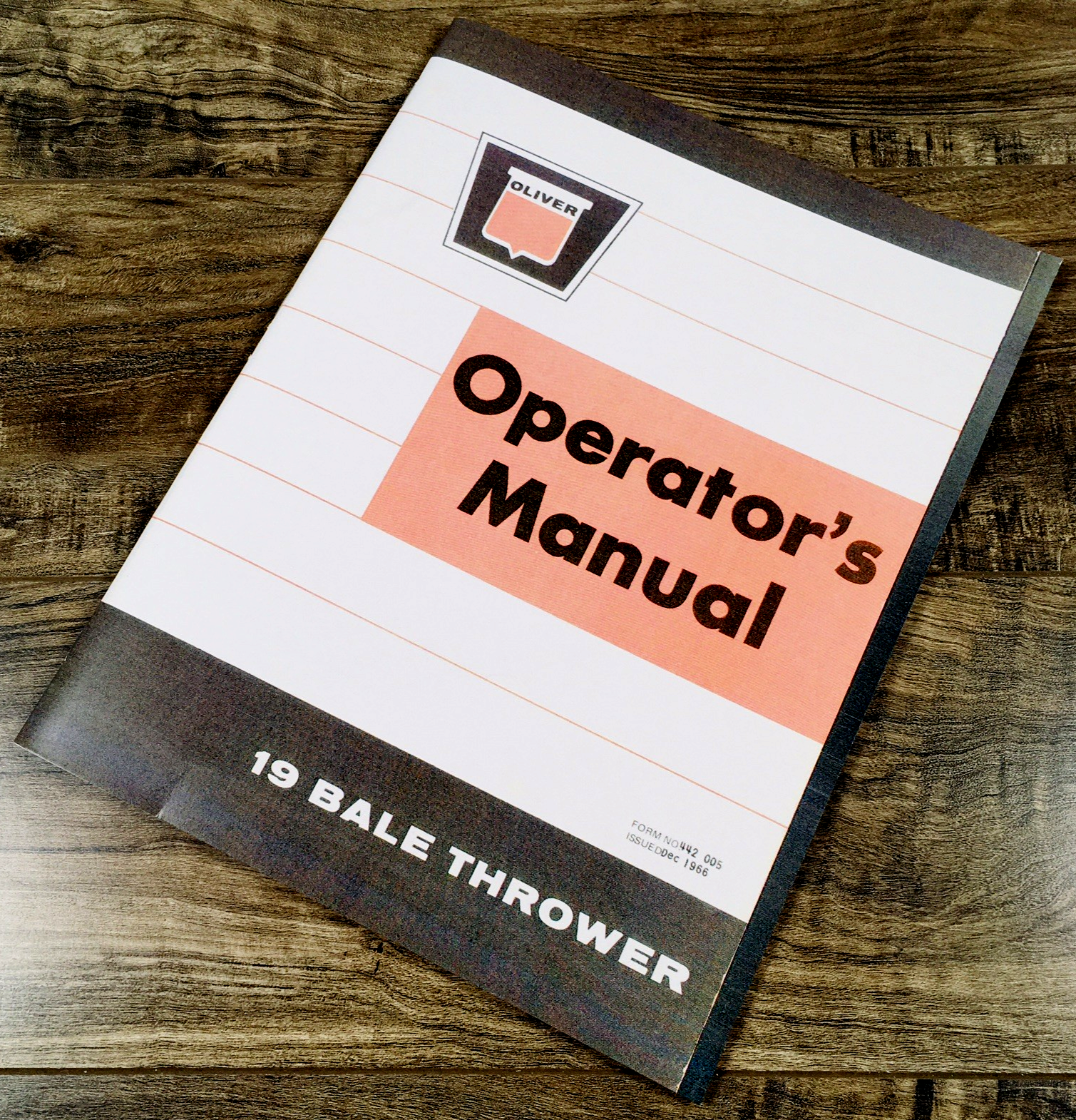 Oliver 19 Bale Thrower Operators Manual Owners Book Maintenance Adjustments Lube