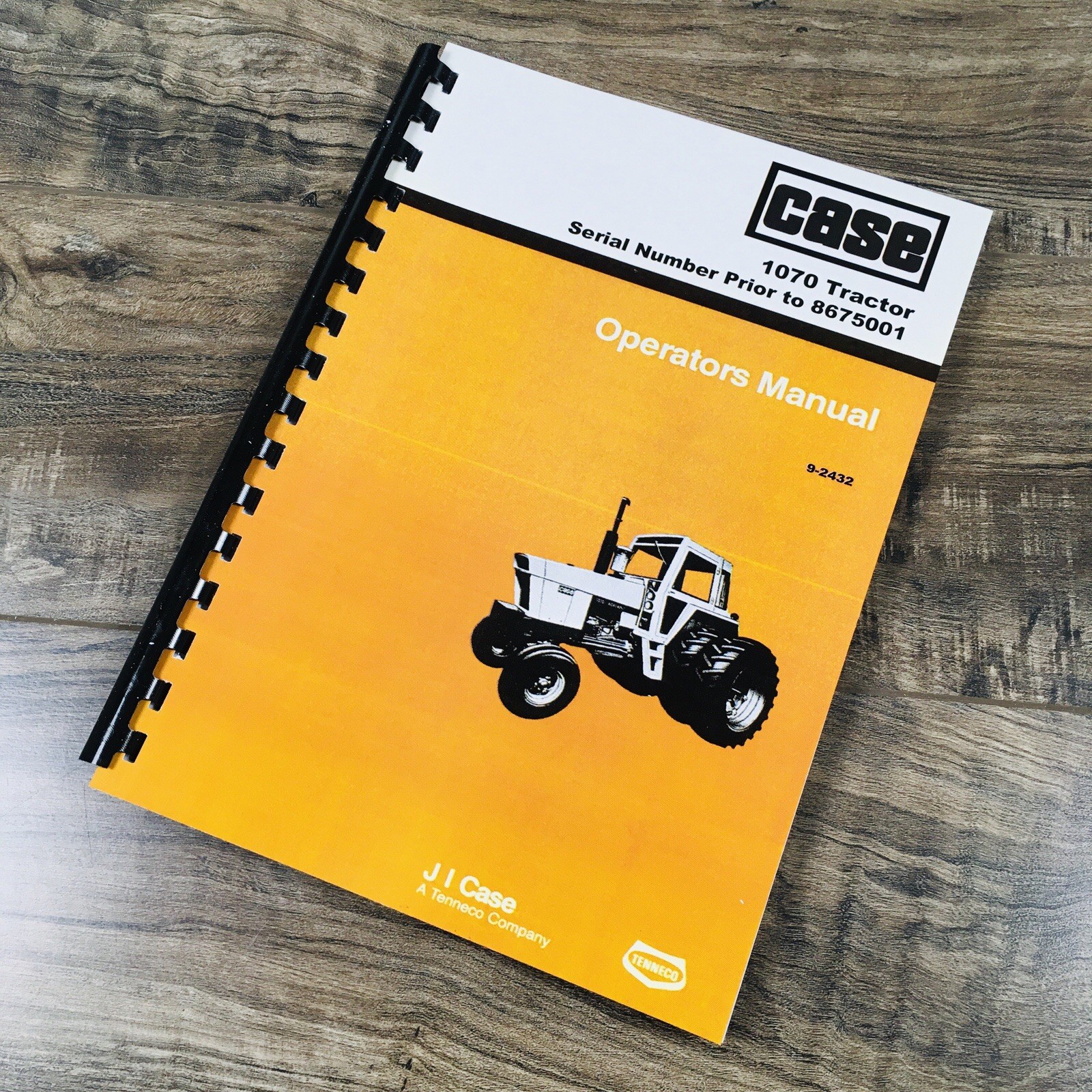 Case 1070 Tractor Operators Manual Owners Book Maintenance Prior to 8675001